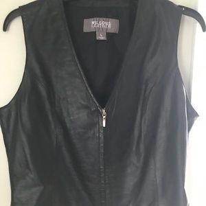 Wilson leather; black vest; women's L